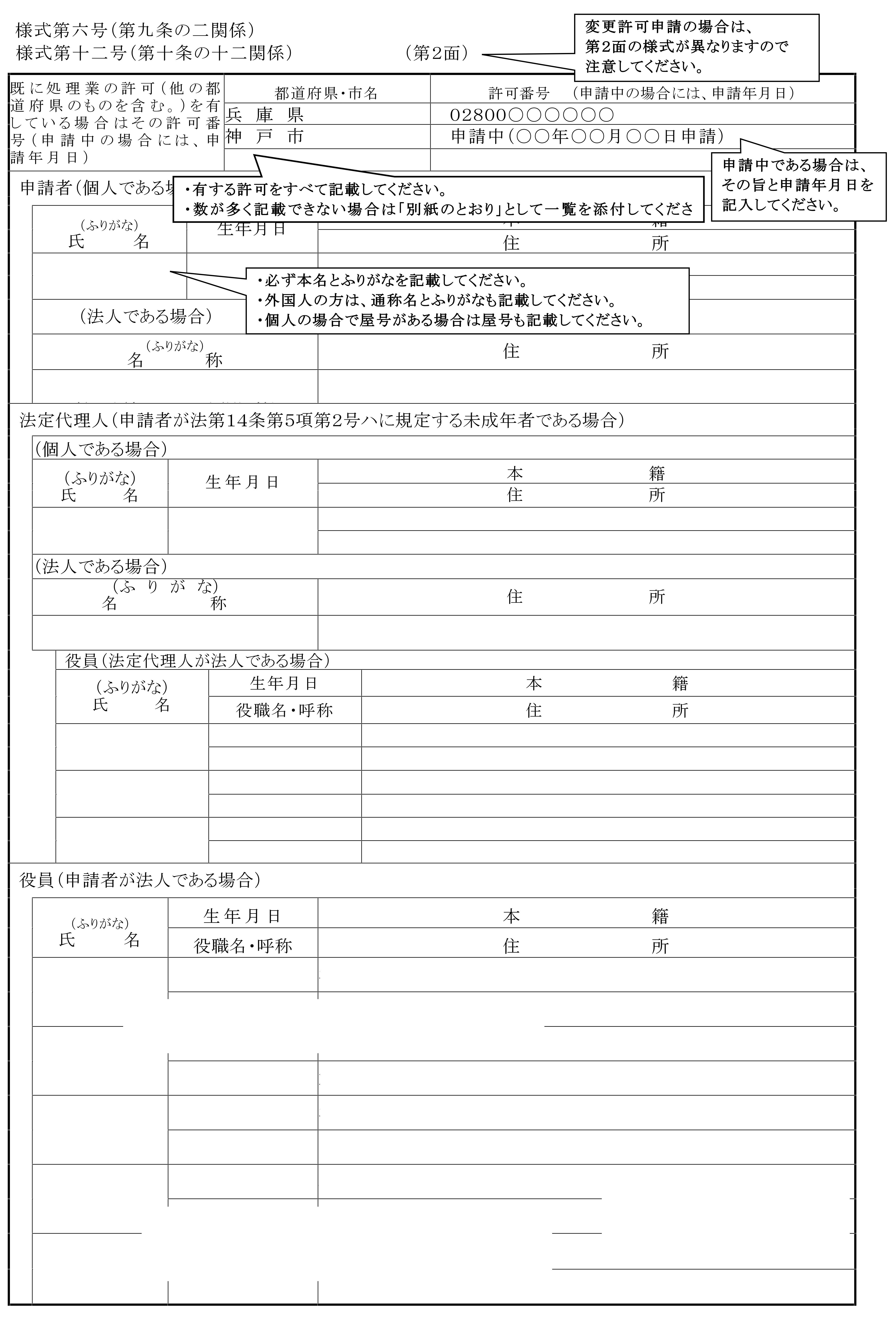 新規申請時に必要な書類（個人）